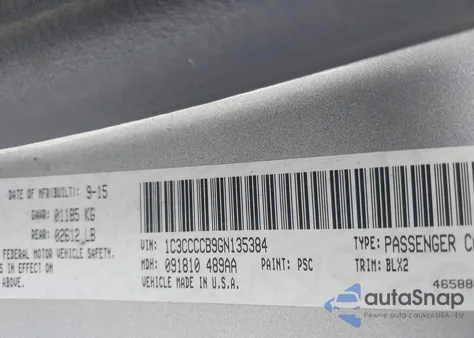 2016 Chrysler 200 C z USA, uszkodzony, nr VIN 1C3CCCCB9GN135384